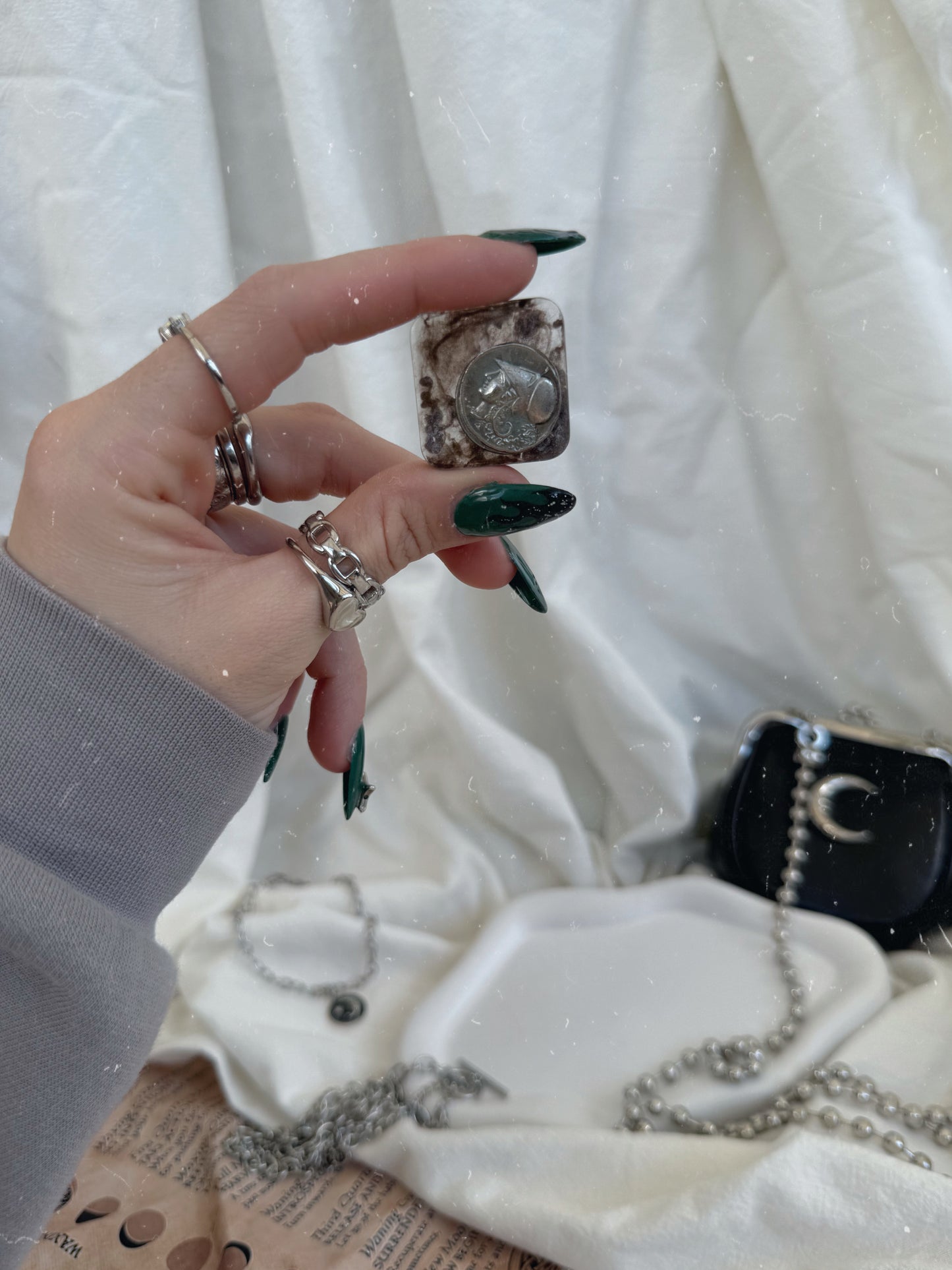 Mini square Roman coin