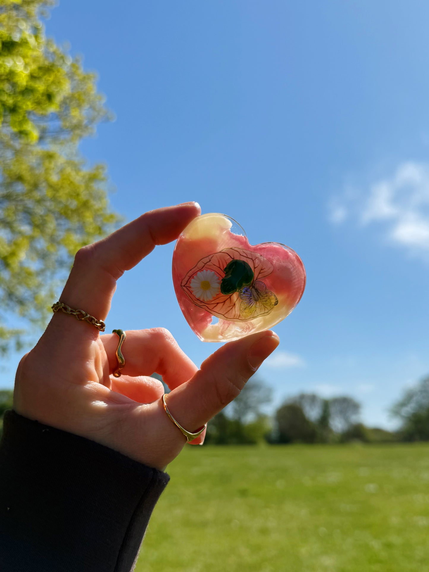 Pink frog heart orb