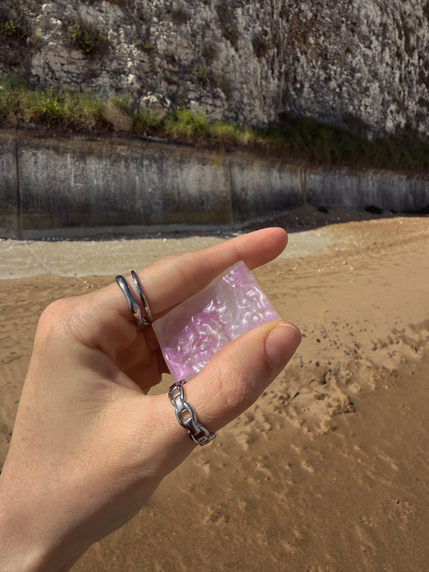 Pink cloud rectangle wave