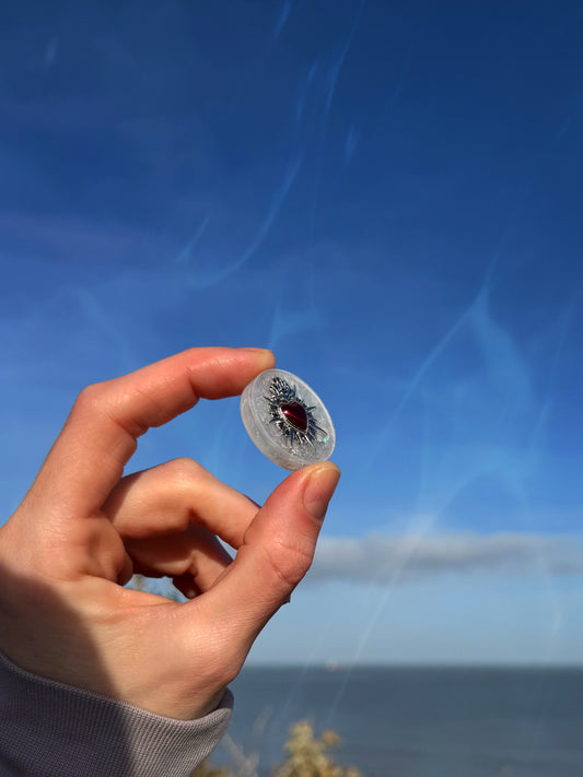 White ocean heart wave