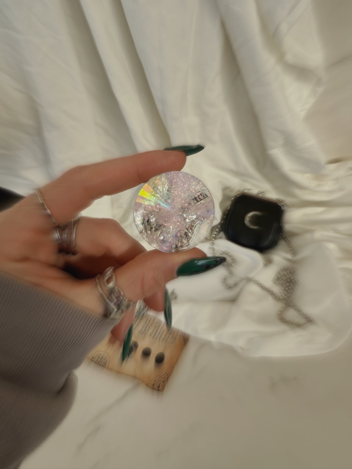 Holographic orb: pink dinosaur