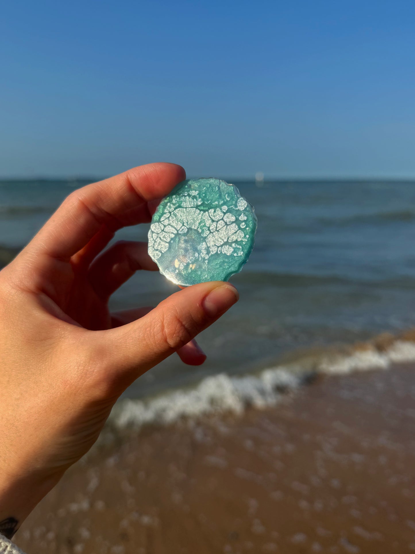 Mermaid treasure large geode orb