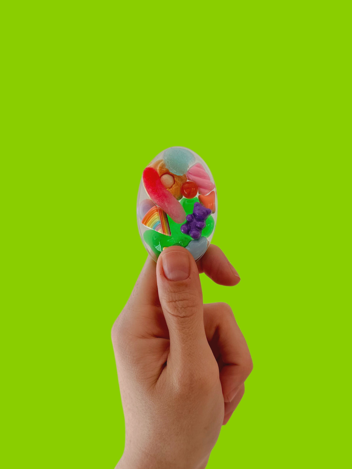 Rainbow snack: palm oval