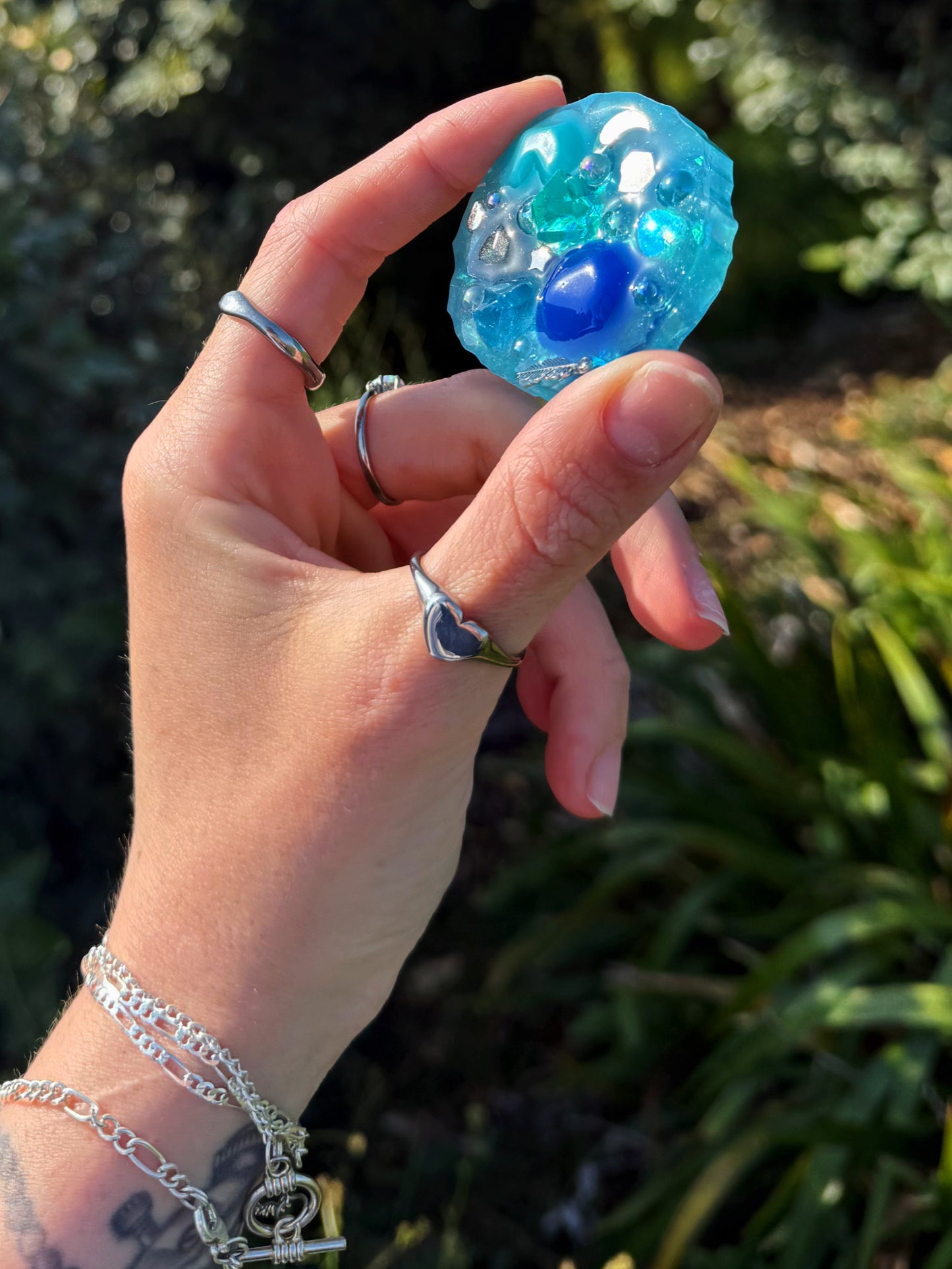 Sparkle drop large geode orb